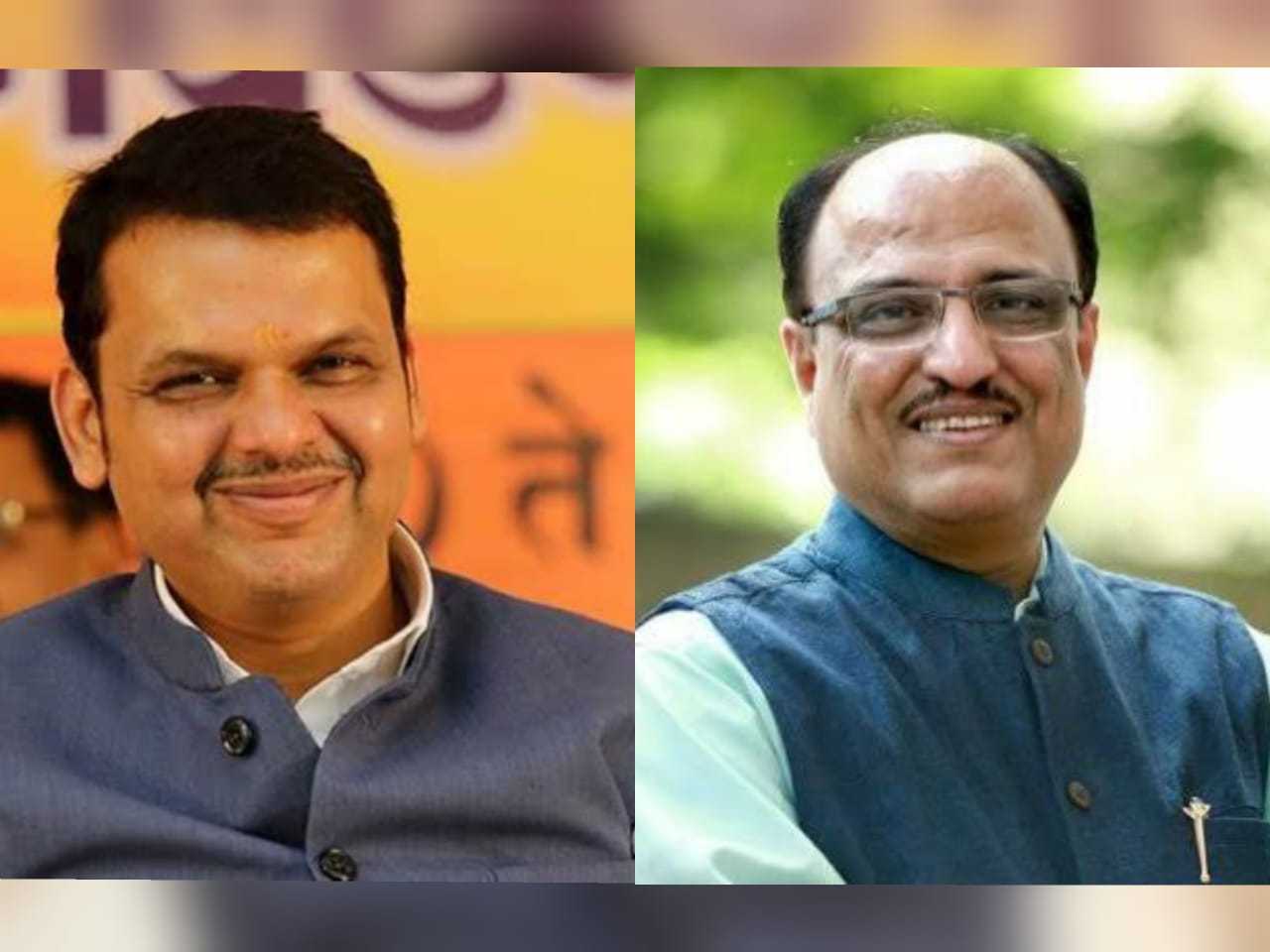 Former Maharashtra CM Devendra Fadnavis (left) and former MLC Anil Sole (right)